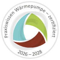 Zertifizierungs-Siegel "Praxiswissen Wärmepumpe - zertifiziert"