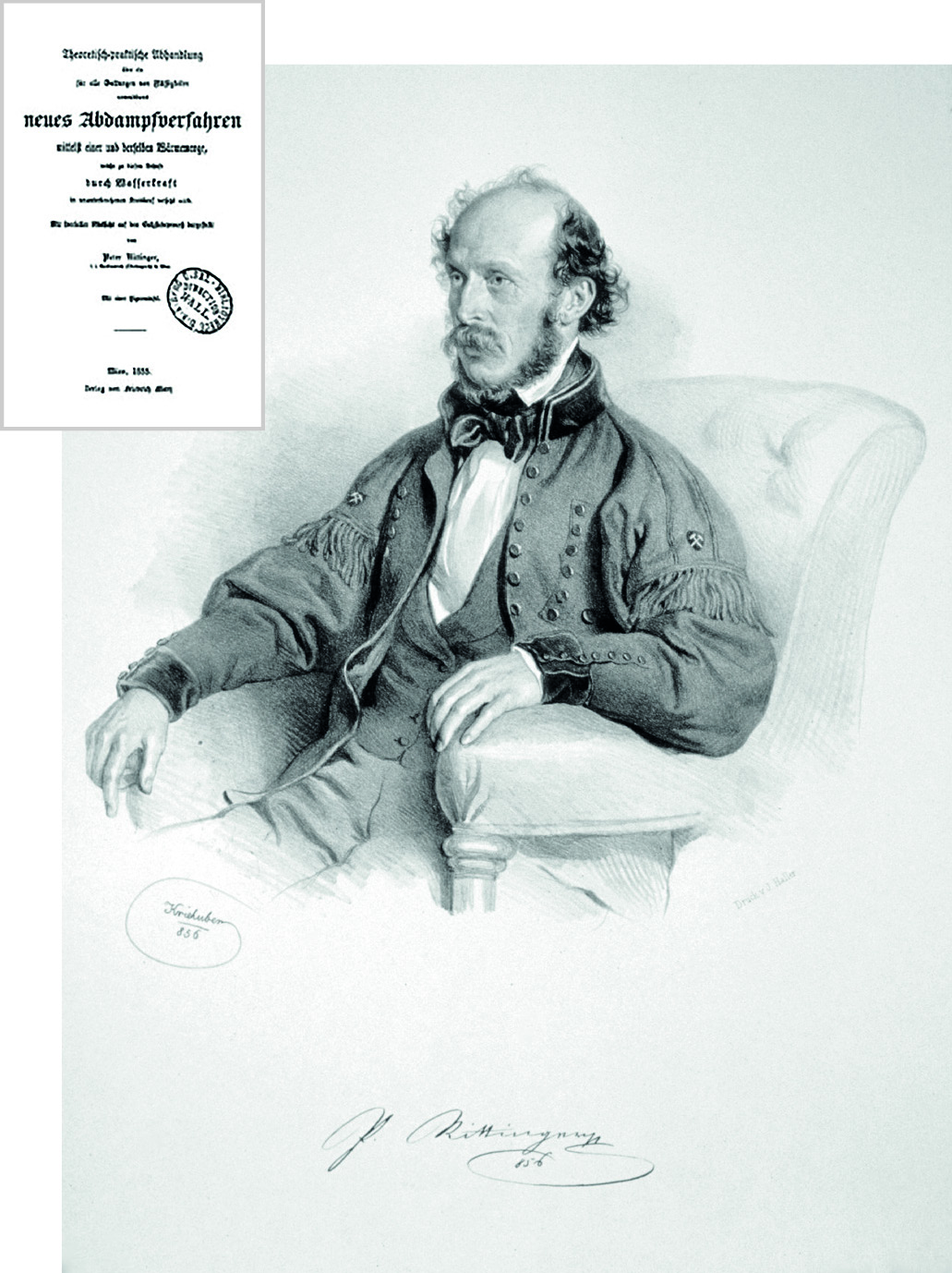 Peter von Rittinger mit Patent Quelle Saline Ebensee.jpg